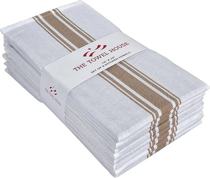 100% Cotton Kitchen Towels – Highly Absorbent, Quick-Dry Dish Towels with Hanging Loop – Extra Large 18x28 Inches – Beige (Pack of 8) | Soft, Durable and Lint-Free for Everyday Use