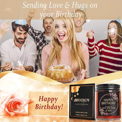 Birthday Gifts for Women Men - Sending Love Hugs Bday Candle for Her, Him, Best Friend - Happy Birthday Gifts for Mom Wife Girlfriend Aunt Sister Daughter - Jasmine Relaxing Soy Candle
