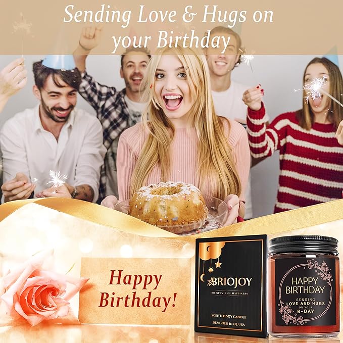 Funny Happy Birthday Candle Gifts for Women Men - Fun Relaxing 30th 40th 50th 60th Birthday Presents for Her Mom Boss - Soy Candle for Home - Sea Salt Jasmine Spa Candle for Stress Relief