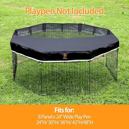 PJYuCien Mesh Top Cover - Fits 8 Panels 24 Inch Width Plastic/Metal Pet Pen Octagonal Dog Playpen (Note: Only Pen Top Cover, NO PLAYPEN!!!)