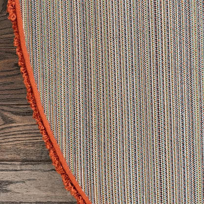 Unique Loom Solid Shag Collection Area Rug (4' 1" Round, Terracotta)