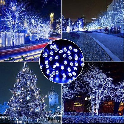 50 Count Blue Christmas Lights 25ft 5mm Blue String Lights, Outdoor & Indoor, Waterproof, Green Wire Mini String Lights, UL, IP:65