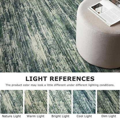 2x3 Modern Abstract Rug for Entryway, Dark Green Super Soft Small Area Rug, Washable Non-Slip Kitchen Rugs, Low-Pile Mat for Kitchen, Bedside, Indoor Door Mat