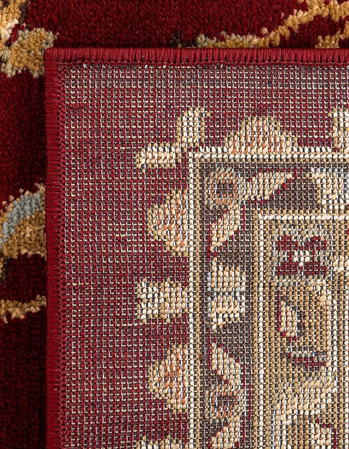 Rugs.com Aditi Collection Rug – 3 Ft Square Red Medium-Pile Rug Perfect for Living Rooms, Kitchens, Entryways