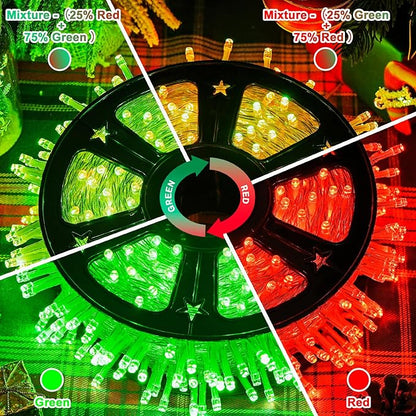 JMEXSUSS 168ft 600 LED Red to Green Halloween Lights Outdoor, Red Green Color Changing Christmas Lights, Christmas Twinkle String Lights Plug in for Tree Porch Yard Christmas Halloween Decorations