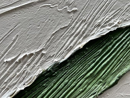 Art Hand-Painted Green Texture Oil Painting Modern Abstract Canvas Art Home Wall Decoration 24x48 inches