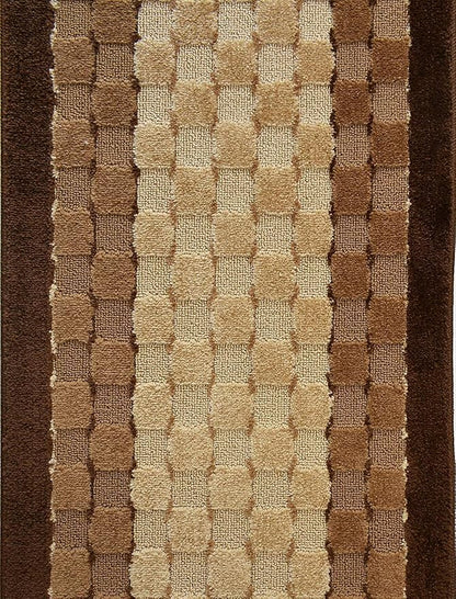 Custom Cut Hallway Runner Rug, Slip Resistant, 31 Inch Wide X Your Choice of Length, Checkered Brown, 31 Inch X 27 feet