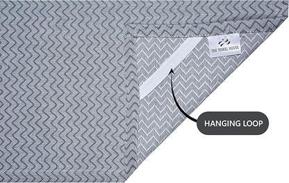 100% Cotton Kitchen Towels – Ultra Absorbent and Quick-Dry Dish Towels with Hanging Loop – Extra Large 18x28 Inches – Lint-Free, Soft and Durable – Grey (Pack of 4)