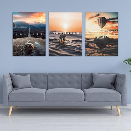 Motivational Wall Decor Poster Inspirational Wall Art 3 Pieces Canvas Wall Painting Framed Artwork for Living Room Bedroom Office Home Decor Prints Pictures Wall Decor Ready to Hang 48''Wx 24''H