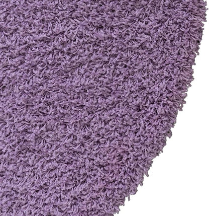 Unique Loom Solid Shag Collection Area Rug (7' 1" Round, Lilac)