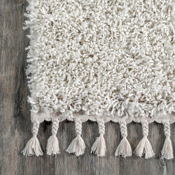 nuLOOM Neva Modern Tasseled Shag Area Rug, 3x5, Ivory
