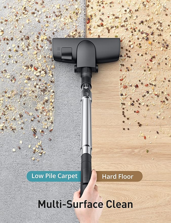 Aspiron Canister Vacuum, Upgraded 1600W Bagless Canister Vacuum Cleaner, Auto Cord Rewind, H13 HEPA Filter, 3.7Qt Large Capacity, 5 Tools for Hard Floors, Carpet, Pet, Upholstery, Tiles, Car, Violet