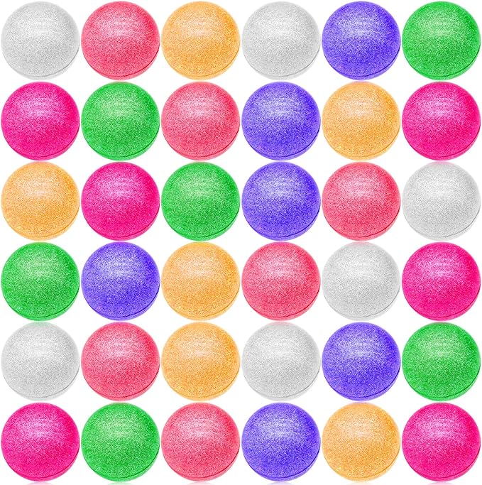 84 Pcs Glitter Bouncy Balls for Kids Party Favors, 6 Colors Rubber Bounce Balls Bulk 45 mm ICY Large Hi Bounce Balls Assorted Colorful High Bouncing Ball for Boys Gilrs Birthday Carnival Prizes
