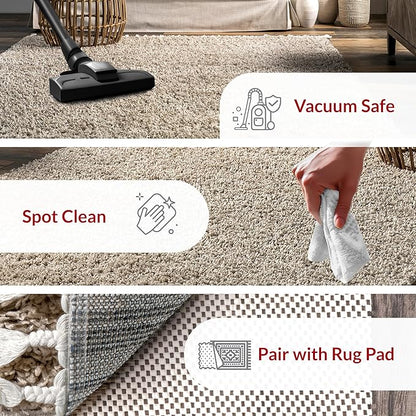 nuLOOM Neva Modern Tasseled Shag Area Rug, 11x15, Beige