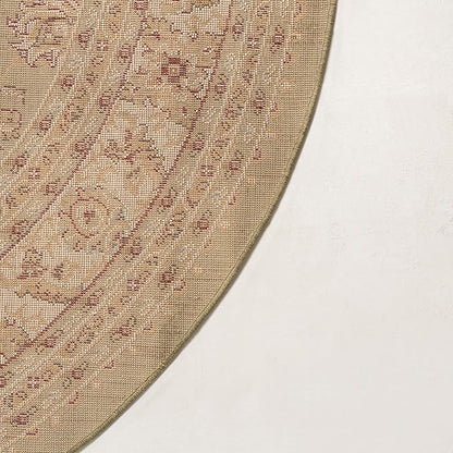 Rugs.com Aditi Collection Rug – 7' 10 Round Green Low Rug Perfect for Kitchens, Dining Rooms