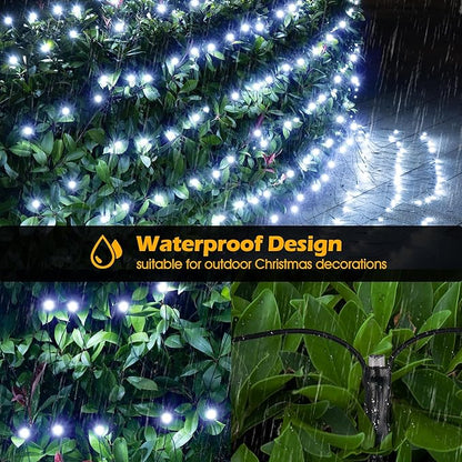 BlcTec Christmas Net Lights, 200 LED 8.4ft x 5.2ft Outdoor Christmas Lights with 8 Modes, Timer, Connectable, Waterproof Design for Trees, Bushes, Shrubs Yard Outdoor Xmas Decorations, Cool White