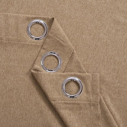 BGment Camel Linen Curtains for Living Room 84 Inch Length 2 Panels Set, Country Rustic Window Drapes Textured Light Filtering for Bedroom Laundry Privacy, Each 60 Inch Wide