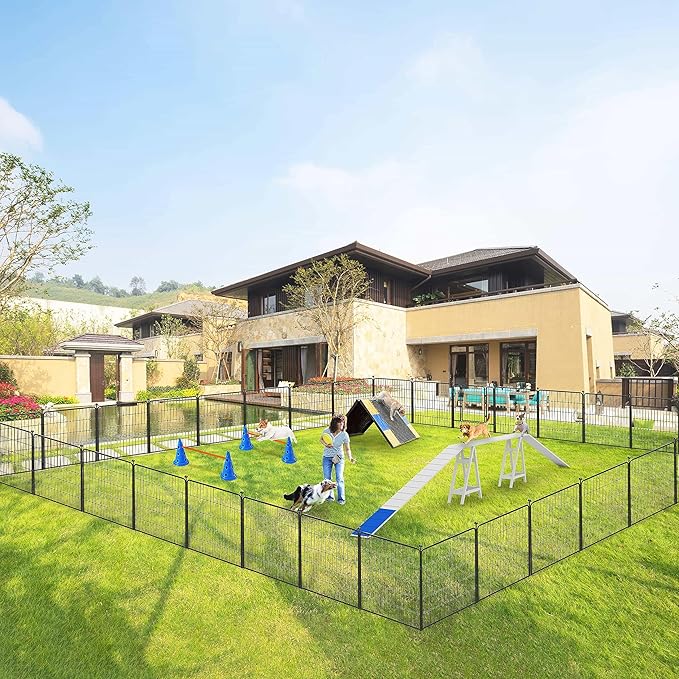 Dog Playpen 32" Height 30 Panels Portable Pet Fence Outdoor for Yard Indoor Dog Pen Outdoor for Medium/Small Animals, Large Pet Puppy Playpen Heavy Duty Pet Fence for RV Camping, Yard