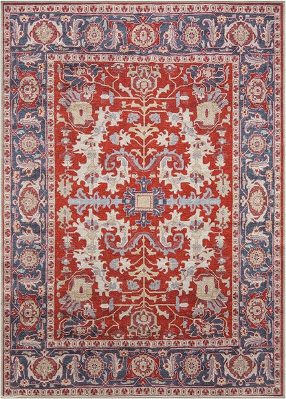 Keen Home Design 5x7 Rug - Machine Washable Area Rug with Non-Slip Backing, Ideal for Living Room, Dining Room, Bedroom - Vintage, Easy Clean, Durable, Low Pile Rug - (5' x 7')