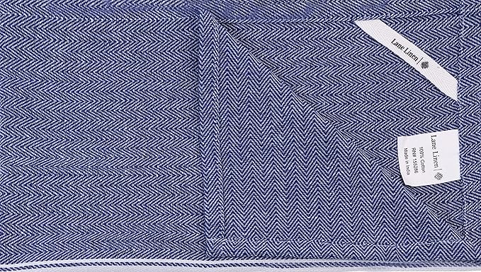 Lane Linen Kitchen Towel Set, 6 Pack 100% Cotton Hand Towels For Kitchen, Dish Towels For Drying Dishes, Lint Free, 14"x25", Good For Cleaning Windows, Ceramic Surface, Glass Stovetops - Blue Chambray