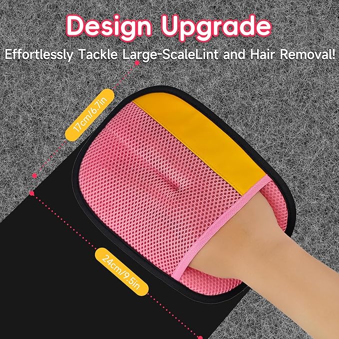 Thickened Ectrostatic Pet Hair Removal Glove, Magic Brush Pet Hair Remover Tool for Cat & Dog, Upgraded Reusable Pet Hair Gloves for Couch, Clothing, Carpet & Car Seat, Cat Grooming Gloves