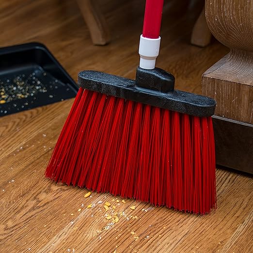 SPARTA Spectrum Duo-Sweep Unflagged Bristle Angle Broom with Handle 56" - Red