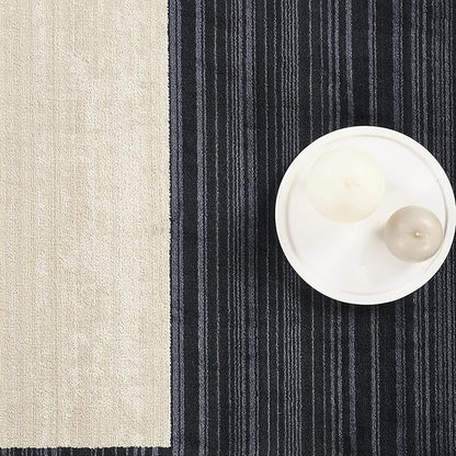 Abani Austin Collection Navy Area Rug - 4' x 6' - Block Checkered Pattern, Non-Shedding - Easy to Clean, Durable for Living Rooms, Bedrooms & Offices, Pet & Kid Friendly