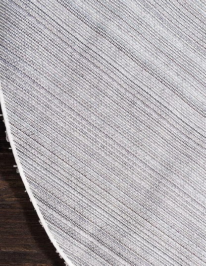Unique Loom Solid Shag Collection Area Rug (6' 1" Round, Snow White)