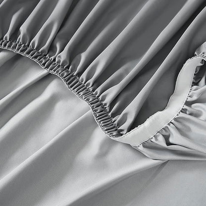 Linen Closet Luxury Cotton 1200 Thread Count Hotel Luxury 4-Piece Sheet Set, Full, Light Gray
