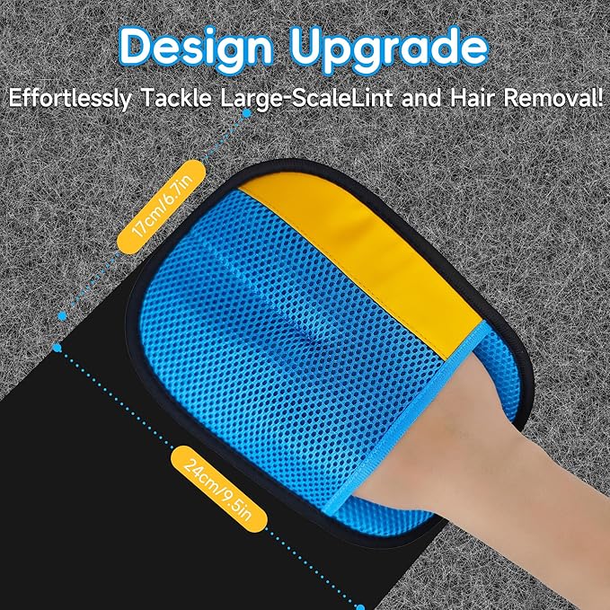 Thickened Ectrostatic Pet Hair Removal Glove, Magic Brush Pet Hair Remover Tool for Cat & Dog, Upgraded Reusable Pet Hair Gloves for Couch, Clothing, Carpet & Car Seat, Cat Grooming Gloves