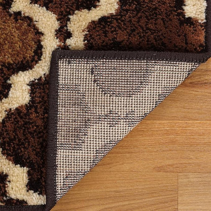 Superior Indoor Runner Rug, Jute Backing, Modern Plush Rugs for Hallway, Living, Dining Room, Office, Kitchen, Geometric Trellis Floor Decor, Viking Collection, 2' 7" x 10', Coffee