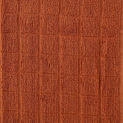 DII Basic Terry Collection Solid Windowpane Dishcloth Set, 12x12, Cinnamon, 6 Count