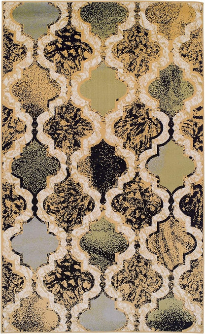 Superior Indoor Large Area Rug, Jute Backed, Perfect for Living/ Dining Room, Bedroom, Office, Kitchen, Entryway, Modern Geometric Trellis Floor Decor, Viking Collection, 8' x 10', Multi-Colored