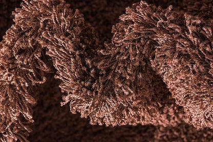 Unique Loom Solid Shag Collection Area Rug (2' 2" x 6' 5" Runner, Chocolate Brown)