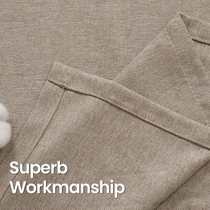 BGment Taupe Linen Curtains 80 Inch Length 2 Panels for Living Room, Light Filtering Window Treatments with Grommet No See Through for Bedroom, Each 52 Inch Wide