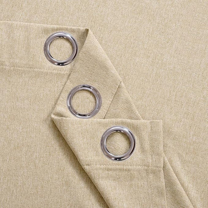 BGment Linen Curtains 54 Inch Length 2 Panels Set for Bedroom, Sand Beige Burlap Window Drapes with Grommet Textured Light Filtering Privacy for Living Room Non See Through, Each 52 Inch Wide