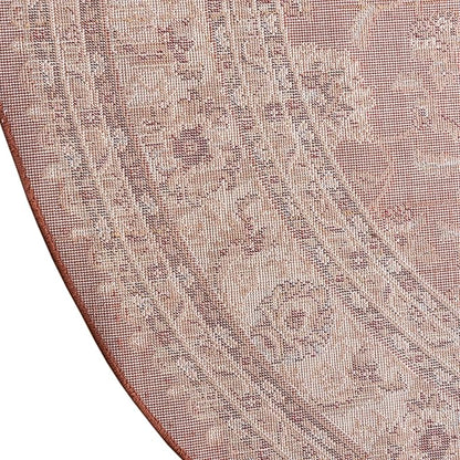 Rugs.com Aditi Collection Rug – 7' 10 Round Brick Red Low Rug Perfect for Kitchens, Dining Rooms