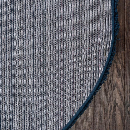 Unique Loom Solid Shag Collection Area Rug (8' x 10' Oval, Sapphire Blue/ Navy Blue)