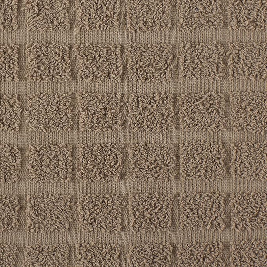 DII Basic Terry Collection Solid Windowpane Dishcloth Set, 12x12, Stone, 6 Piece