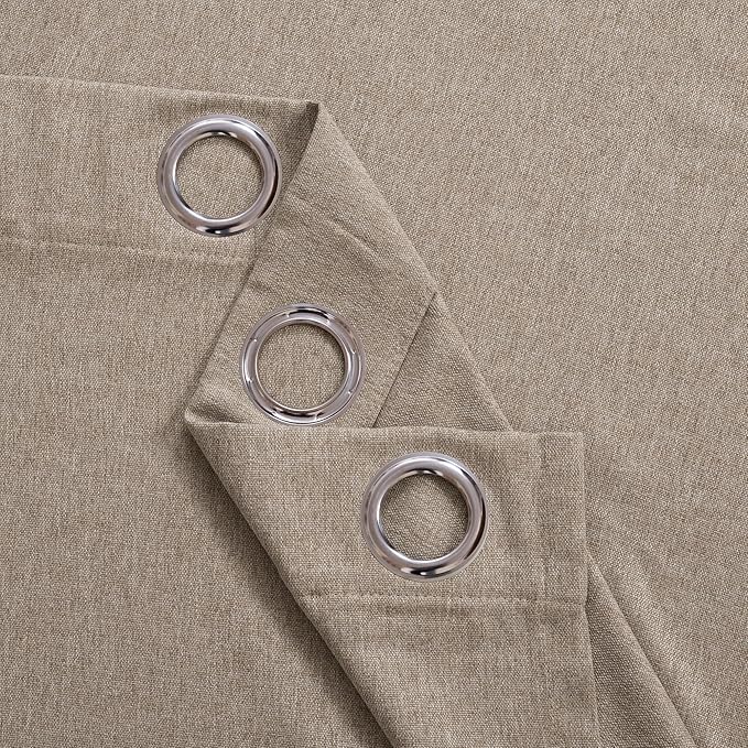 BGment Taupe Linen Curtains 78 Inch Length for Living Room, Non See Through Burlap Country Rustic Window Drapes Textured Light Filtering for Bedroom Privacy, 2 Panels Set, Each 52 Inch Wide
