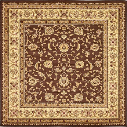 Rugs.com Aditi Collection Rug – 10 Ft Square Brown Low Rug Perfect for Living Rooms, Kitchens, Entryways