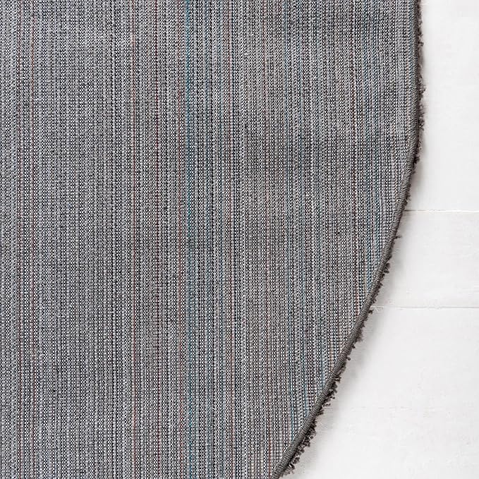 Unique Loom Solid Shag Collection Area Rug (7' 10" x 10' Oval, Graphite Gray)