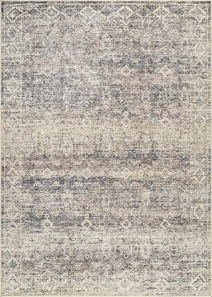 Bloom Rugs Caria Washable Non-Slip 4x6 Rug - Beige Brown/Teal Traditional Area Rug for Living Room, Bedroom, Dining Room, and Kitchen - Exact Size: 4' x 6'