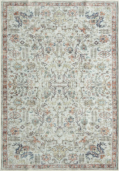 Keen Home Design 9x12 Rug - Machine Washable Area Rug with Non-Slip Backing, Ideal for Living Room, Dining Room, Bedroom - Vintage, Easy Clean, Durable, Low Pile Rug - (9' x 12')