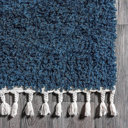 nuLOOM Neva Modern Tasseled Shag Area Rug, 3x5, Blue