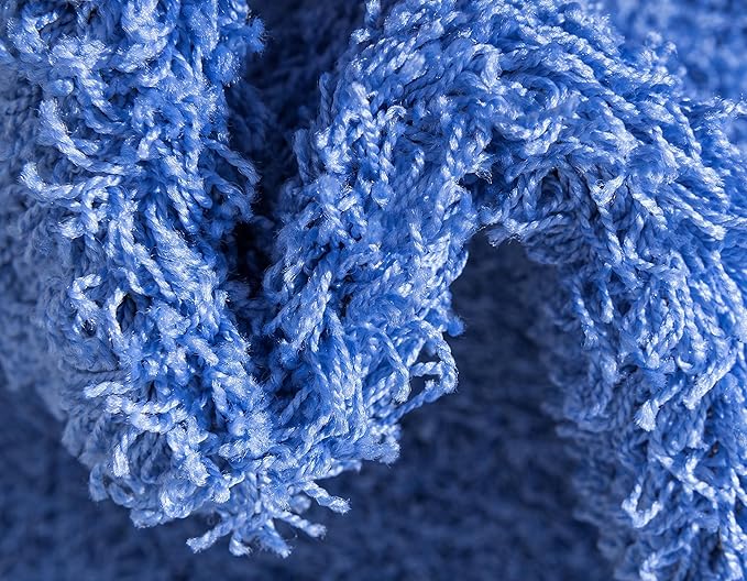 Unique Loom Solid Shag Collection Area Rug (2' 6" x 13' 1" Runner, Periwinkle Blue)