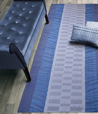 Custom Size Zebra Hallway Runner Rug Slip Resistant, 26 Inch Wide x Your Choice of Length Size, Blue, 26 Inch X 26 Feet, Sold and Priced Per Foot