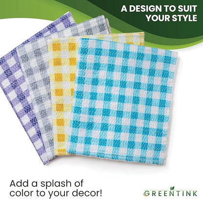 Eco-Friendly Reusable Dish Cloth Set – 10-Pk Multipurpose Kitchen Cleaning Cloth Made from Recycled Materials – Absorbent Dish Towels & Non-Scratch Cleaning Rags, 12x12 in.