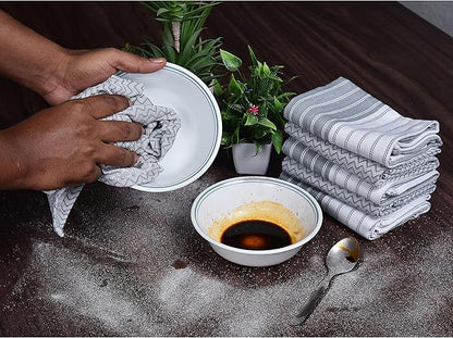 100% Cotton Kitchen Towels – Ultra Absorbent and Quick-Dry Dish Towels with Hanging Loop – Extra Large 18x28 Inches – Lint-Free, Soft and Durable – Grey (Pack of 4)