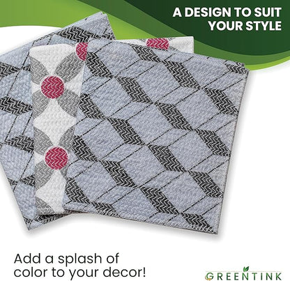 Eco-Friendly Reusable Dish Cloth Set – 24-Pk Multipurpose Kitchen Cleaning Cloth Made from Recycled Materials – Absorbent, Dish Towels & Non-Scratch Cleaning Rags, 12x12 in.